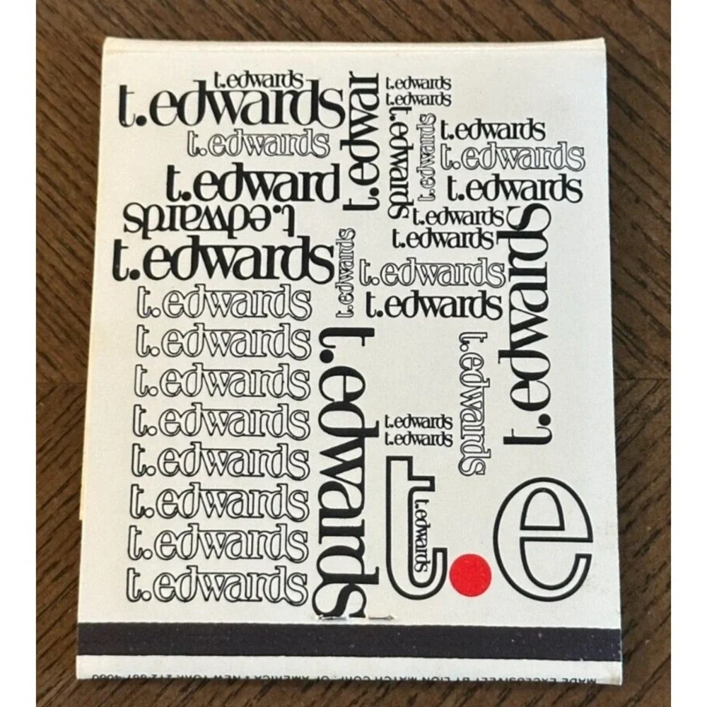 Vintage t. edwards 21 Unstruck Matches Oversized‎ Matchbook